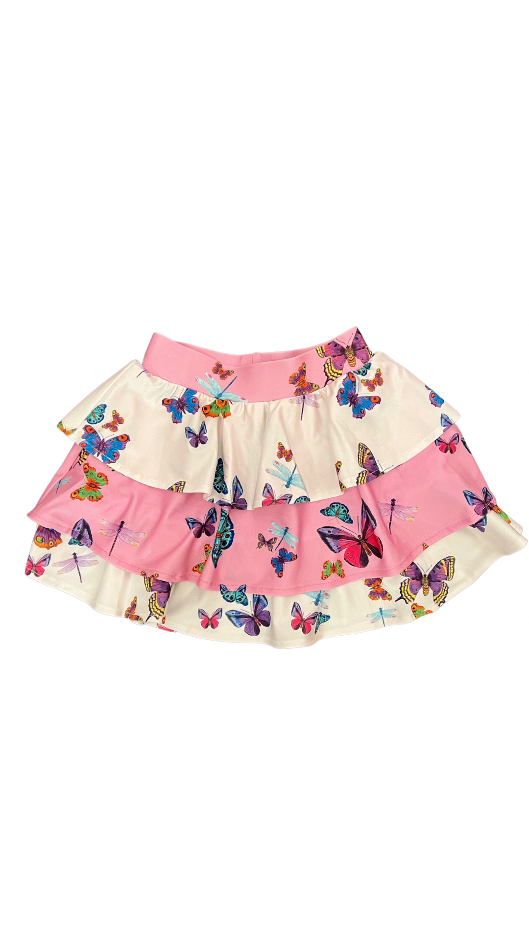 Neon Butterflies Tiered Skirt Picnic Brooklyn