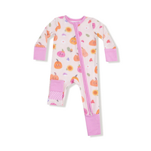 Load image into Gallery viewer, Autumn Pumpkins Pink 2 Way Zipper Romper
