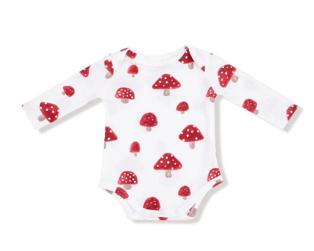 Painterly Mushrooms Lap Shoulder Bodysuit