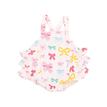 Load image into Gallery viewer, Colorful Bows Ruffle Sunsuit
