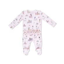 Load image into Gallery viewer, Fancy Hounds with Bows 2 Way Ruffle Zipper Footie
