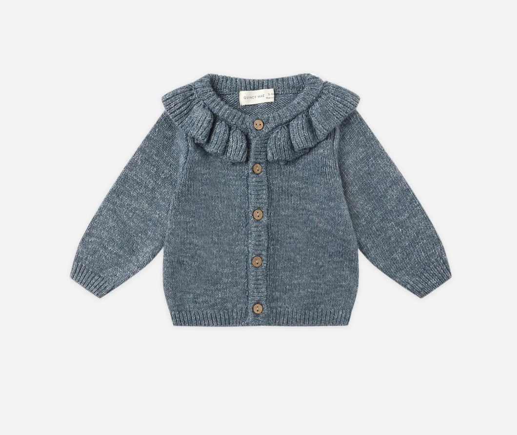 Ocean Ruffle Collar Cardigan