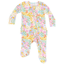 Load image into Gallery viewer, Amelia Floral 2 Way Zipper Ruffle Footie
