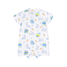 Load image into Gallery viewer, Easter Bunnies Blue Polo Shortie
