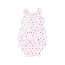 Load image into Gallery viewer, Strawberry Swiss Dot Ruffle Tank Bubble
