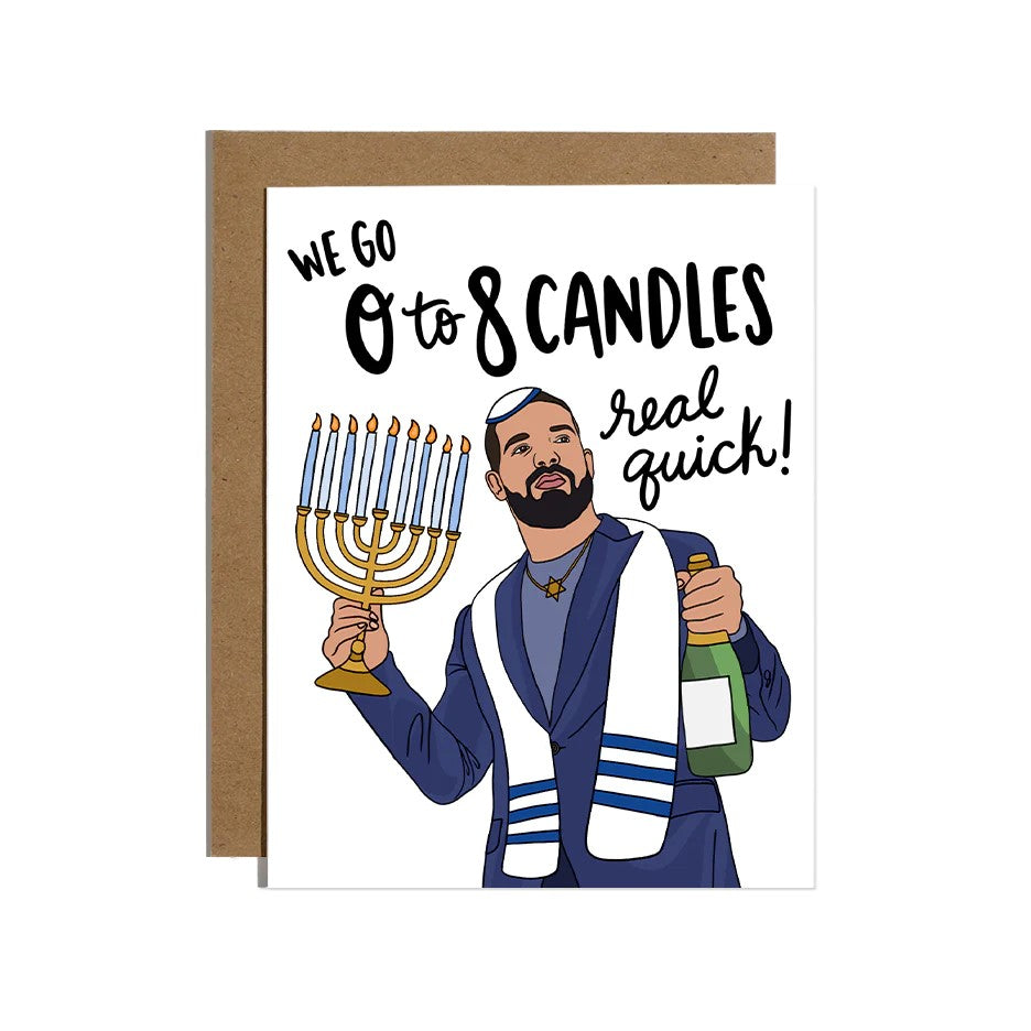 0 To 8 Candles Real Quick Hanukkah Card