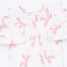 Load image into Gallery viewer, Pretty Bows 2 Way Zipper Footie
