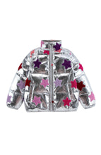 Load image into Gallery viewer, Reese Metallic Patch Puffer Jacket
