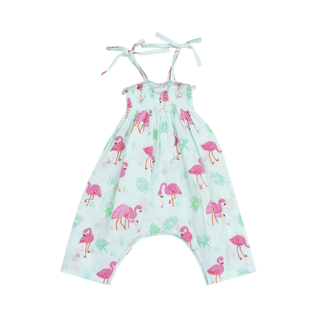Flamingos Smocked Romper
