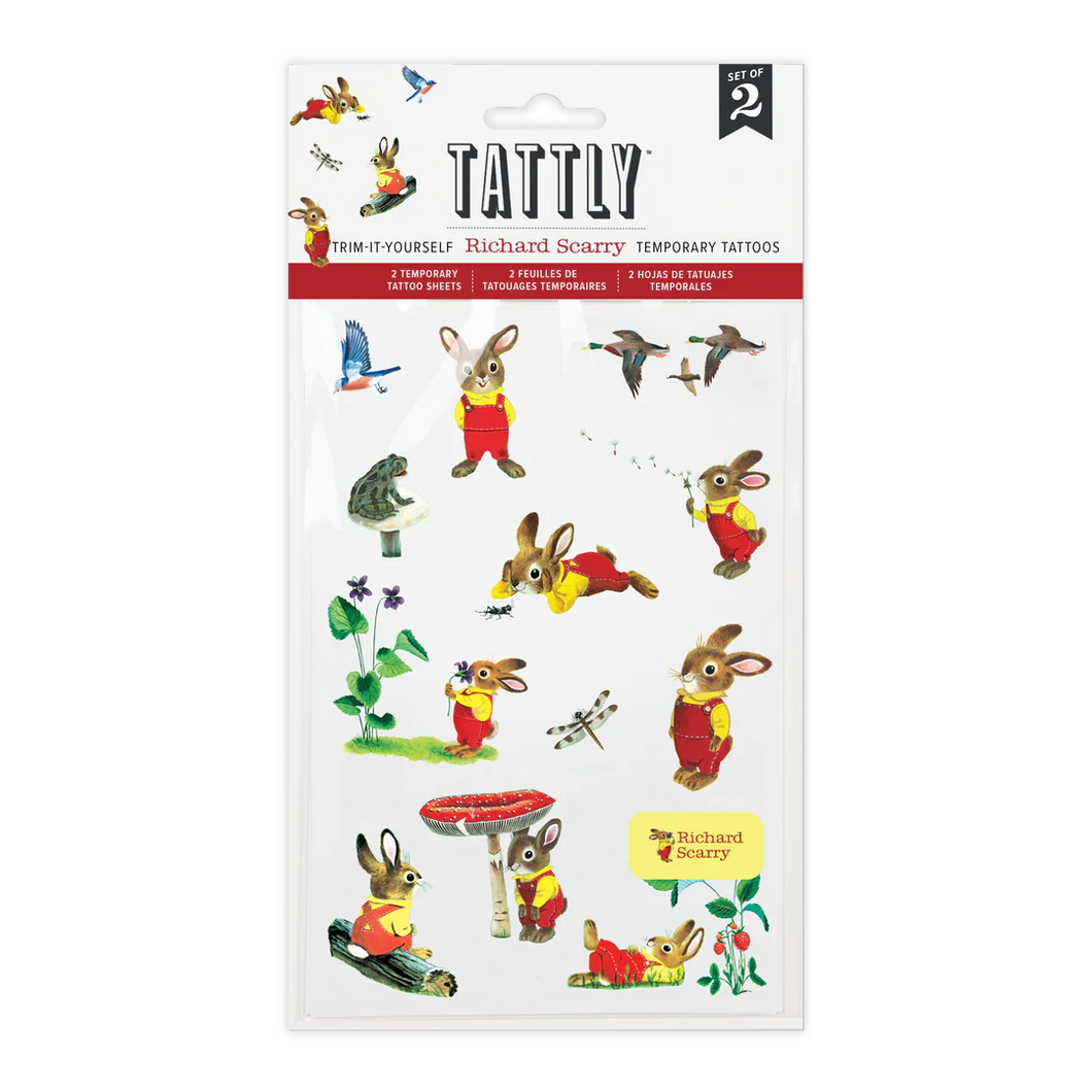 Tattly Sheet Richard Scarry I Am A Bunny Tattoos