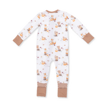 Load image into Gallery viewer, Woodland Animals with Pumpkins Convertible Romper
