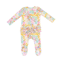 Load image into Gallery viewer, Amelia Floral 2 Way Zipper Ruffle Footie
