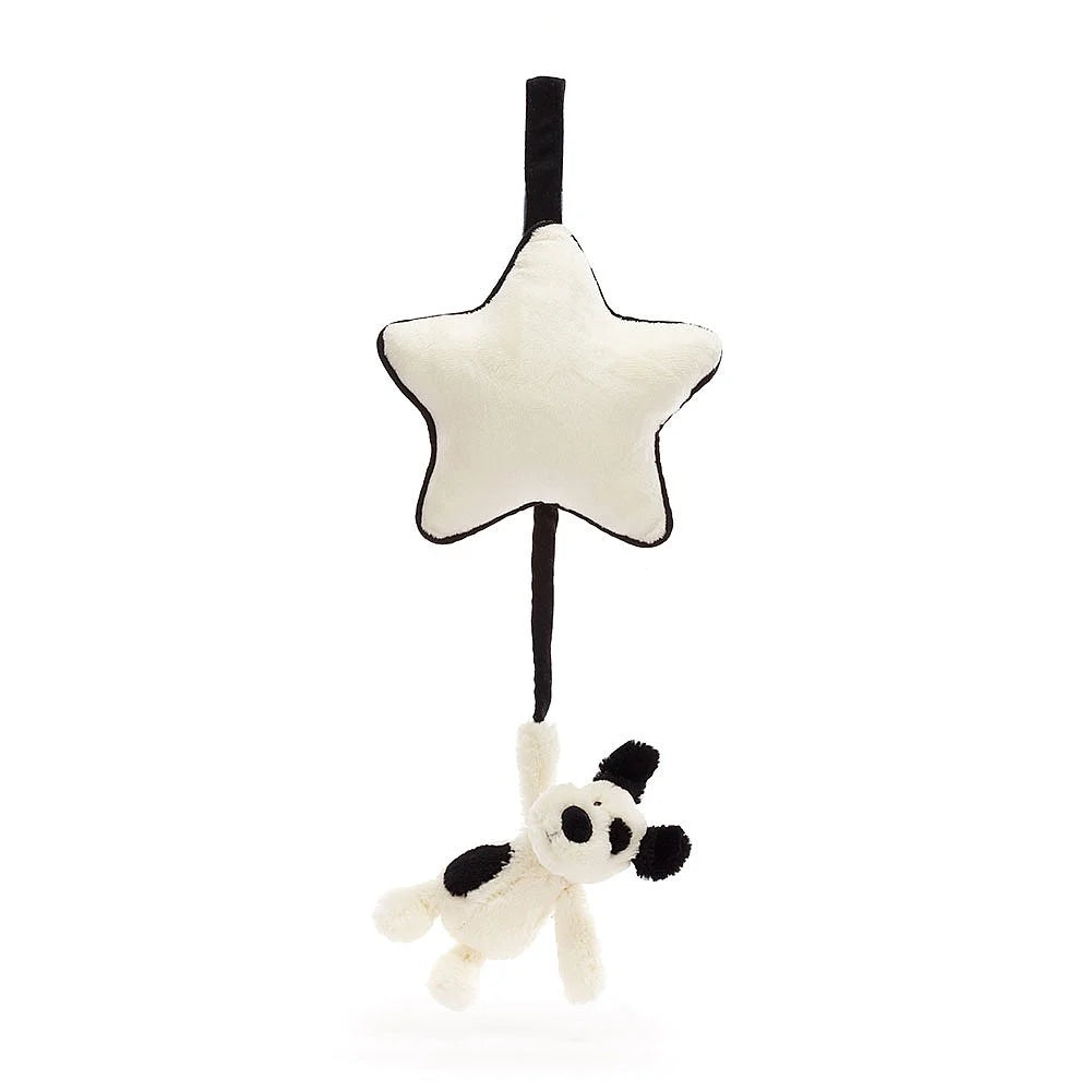 Bashful Black/Cream Puppy Musical Pull Toy