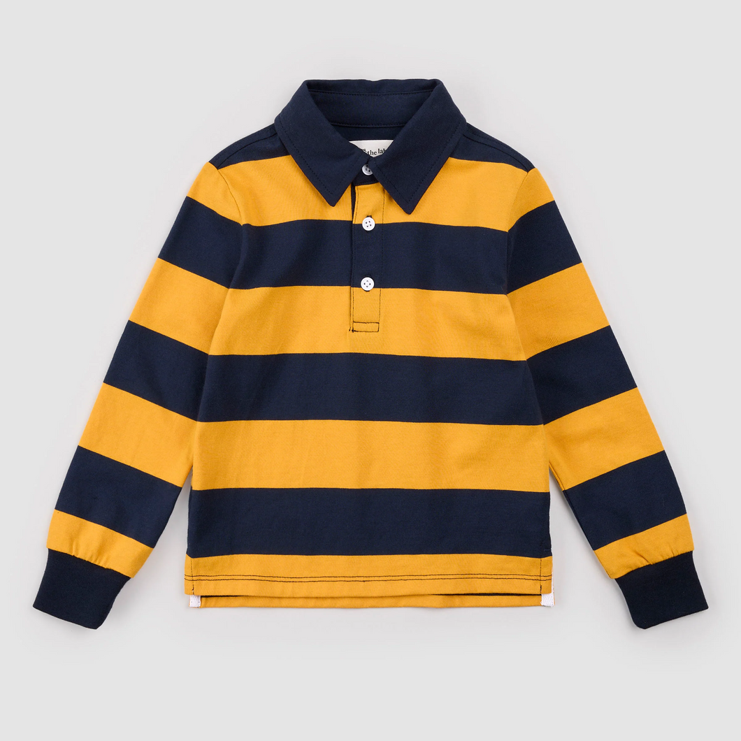 Navy LS Polo Knit Top