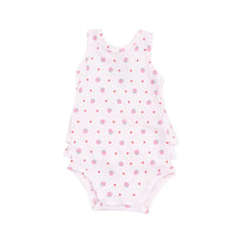 Load image into Gallery viewer, Strawberry Swiss Dot Ruffle Tank Bubble
