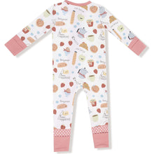 Load image into Gallery viewer, Bonjour Breakfast 2 Way Zipper Romper
