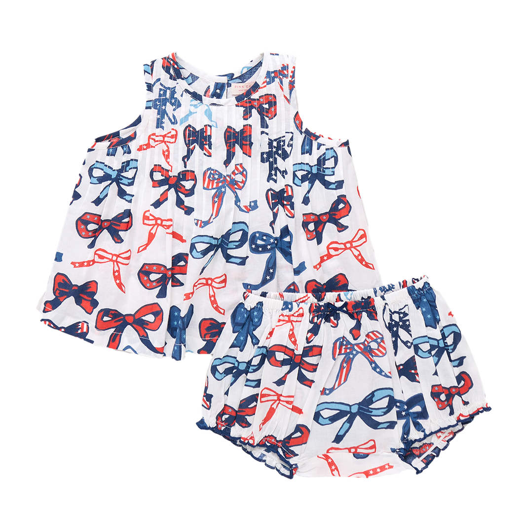 Red White and Bows Baby Girls Jaipur 2 Piece Set