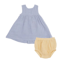 Load image into Gallery viewer, Micro Gingham Blue Blizzard Infant Dress and Bloomer
