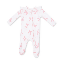 Load image into Gallery viewer, Pretty Bows 2 Way Zipper Footie
