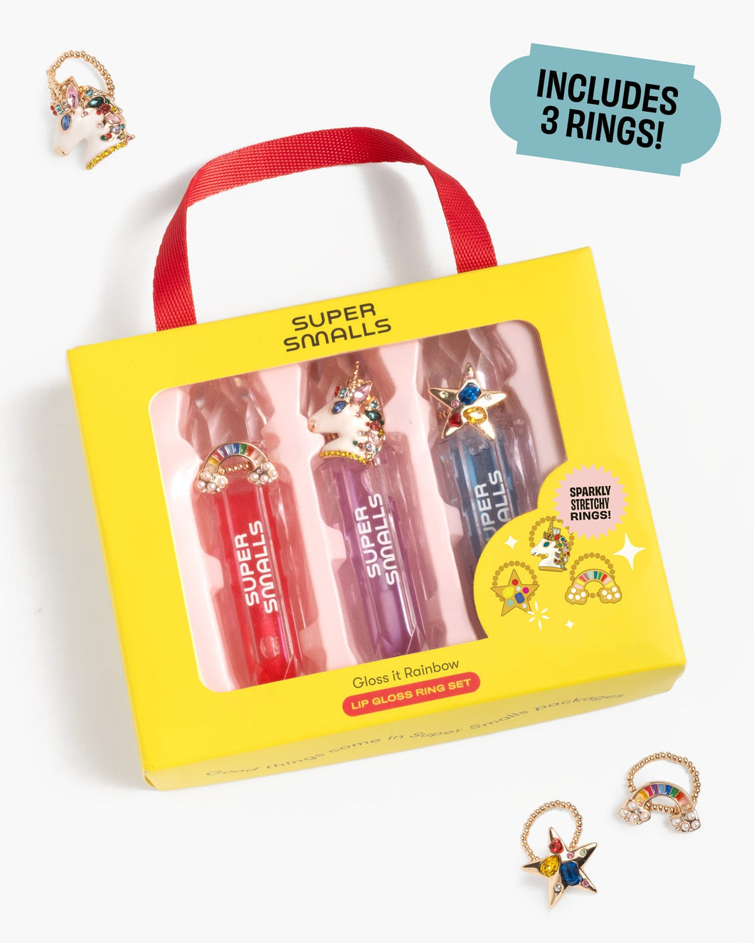 Gloss It Up Rainbow Lip Gloss Ring Set