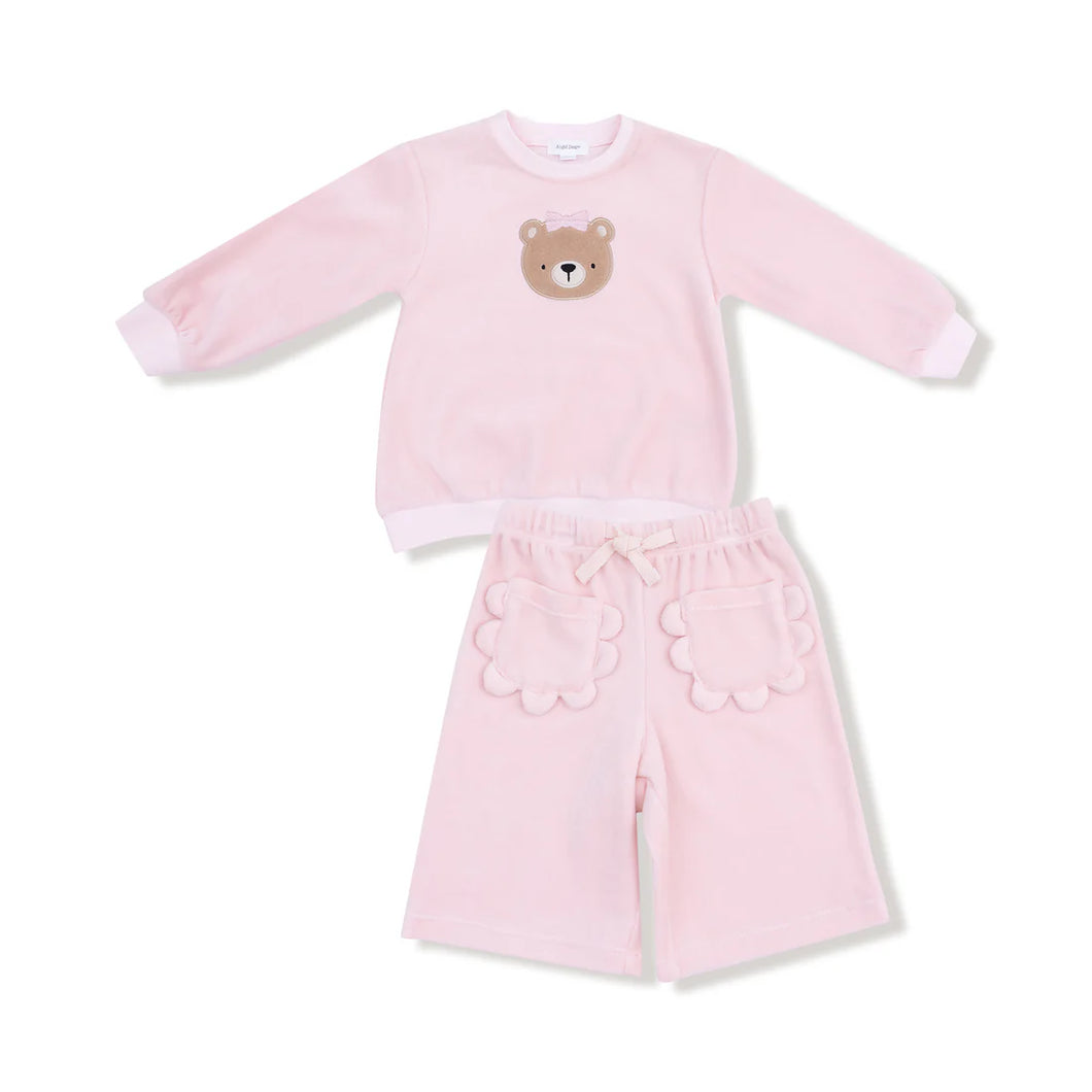 Velour Teddy Bear LS Oversized Shirt and Pant