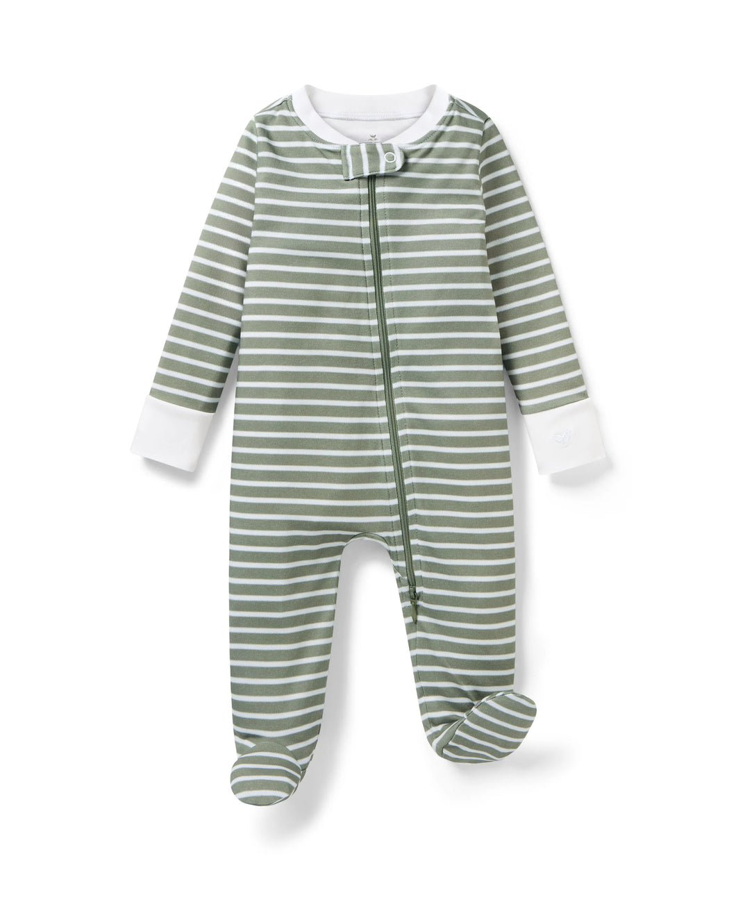Sage Stripe Footed Pima Romper