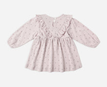 Load image into Gallery viewer, Lilac Ditsy Long Sleeve Ruffle Dress
