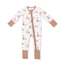 Load image into Gallery viewer, Woodland Animals with Pumpkins Convertible Romper
