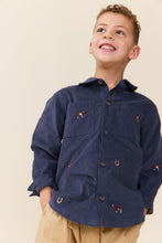 Load image into Gallery viewer, Navy Horse Embroidery Jack Shirt
