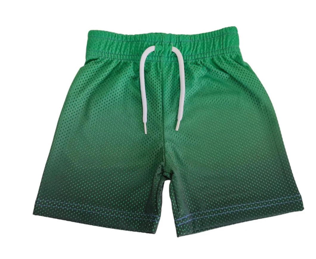 Green Mesh Gradient Shorts