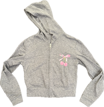 Load image into Gallery viewer, Cherries Heather Grey Zip Hoodie
