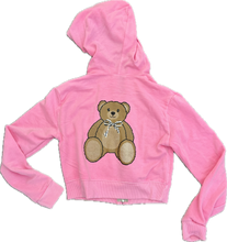 Load image into Gallery viewer, Teddy Bear Neon Pink Zip Hoodie
