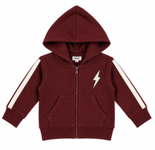 Load image into Gallery viewer, Burgundy Stripe Zip Hoodie and Jogger Set
