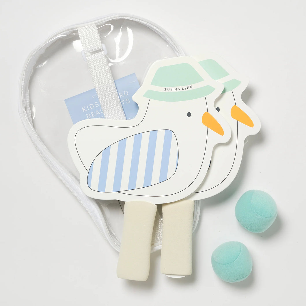 Sammy the Seagull Blue Strip Velcro Beach Bats