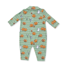Load image into Gallery viewer, Footballs Playing Football Polo Romper

