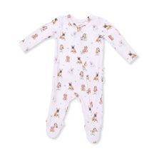 Load image into Gallery viewer, Bestie Dogs Pink Ruffle Back Zipper Footie
