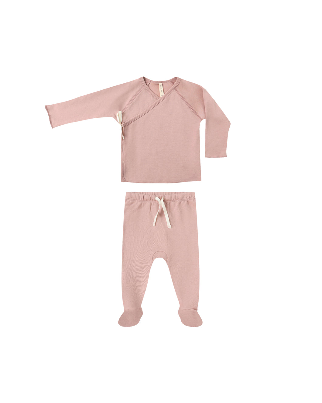 Rose Wrap Top & Footed Pant Set