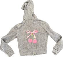 Load image into Gallery viewer, Cherries Heather Grey Zip Hoodie
