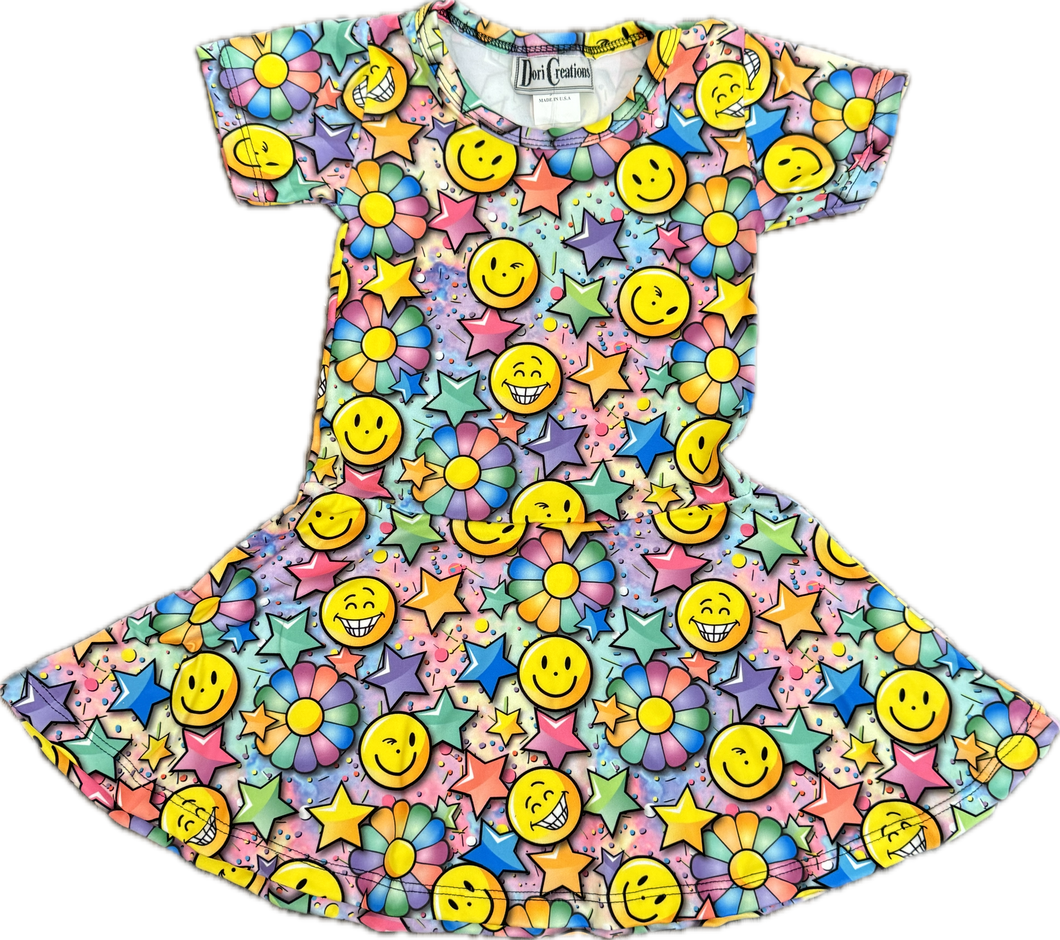Blue Smile Flower Dress