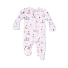 Load image into Gallery viewer, Fancy Hounds with Bows 2 Way Ruffle Zipper Footie
