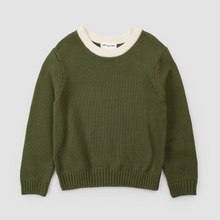 Load image into Gallery viewer, Elbow Patch Dusty Green Knit Sweatshirt
