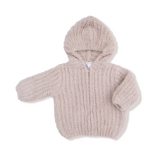 Load image into Gallery viewer, Chenille Hooded Jacket with Striped Texture
