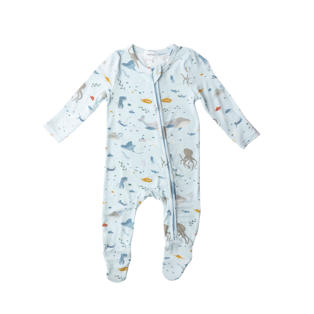 Deep Blue Explorer Zipper Romper