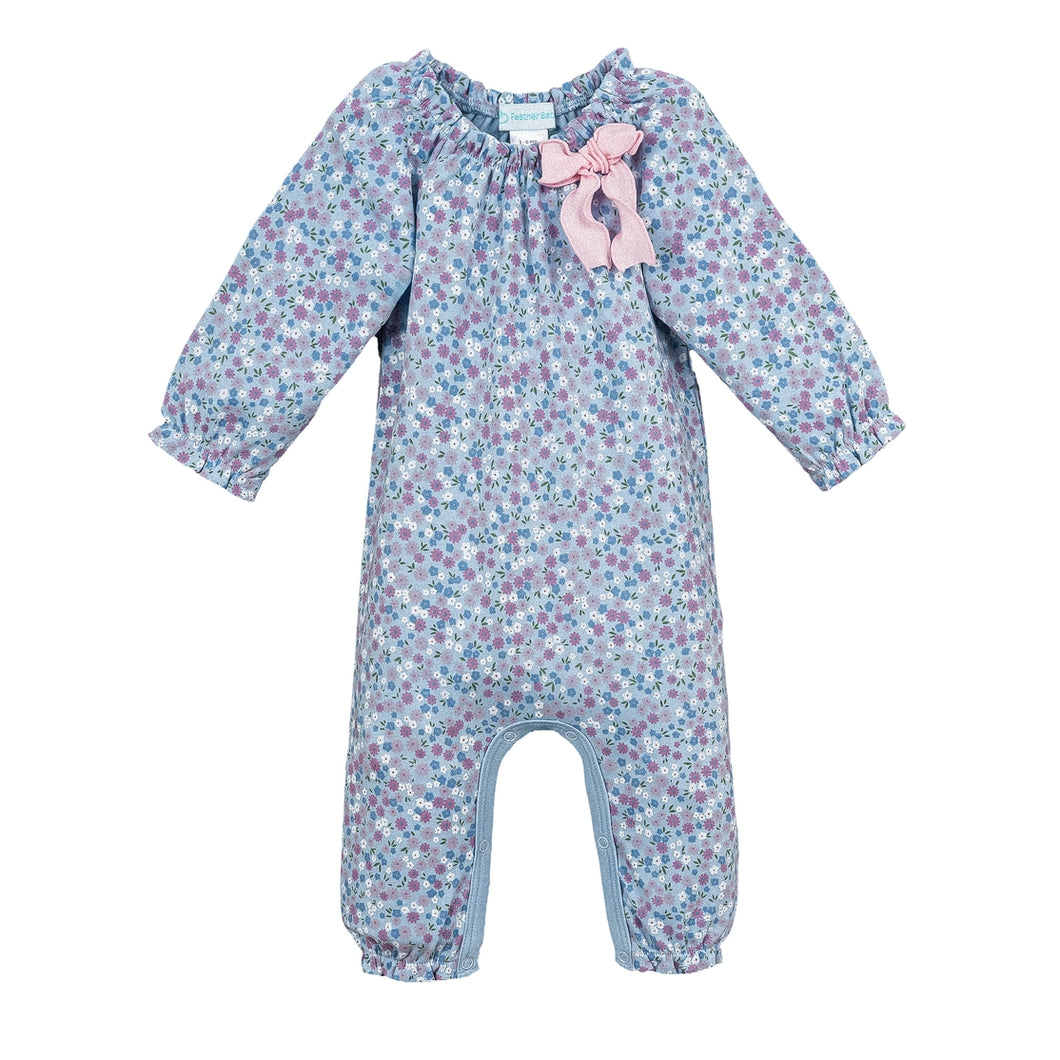 Liliana on Blue Sky Bow Romper
