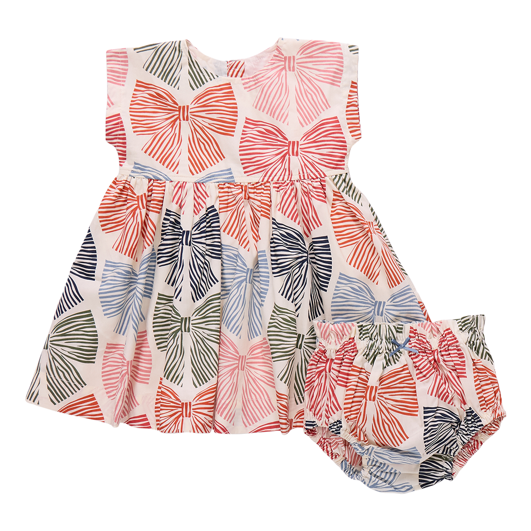 Multi Striped Bows Baby Adaline Dress