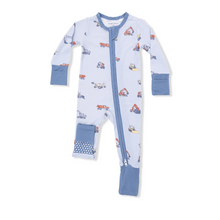 Load image into Gallery viewer, Construction Vehicles 2 Way Zipper Romper
