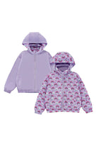 Load image into Gallery viewer, Purple Rainbow Reversible Rain Repellant Windbreaker
