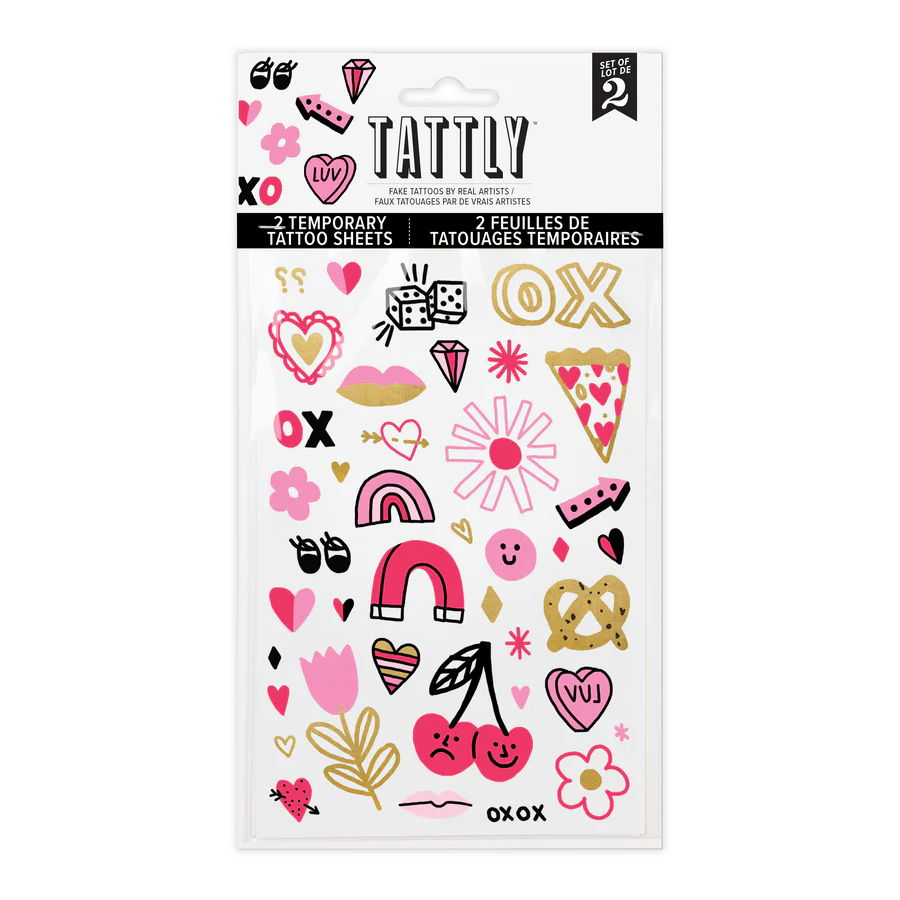 Golden Hearts Tattoo Sheet