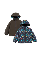 Load image into Gallery viewer, Dinosaur Dudes Blake Hooded Reversible Down Puffer Jacket
