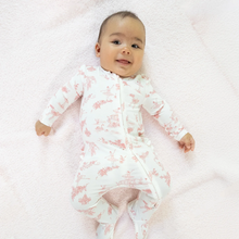 Load image into Gallery viewer, Ballet Toile 2 Way Ruffle Zipper Footie
